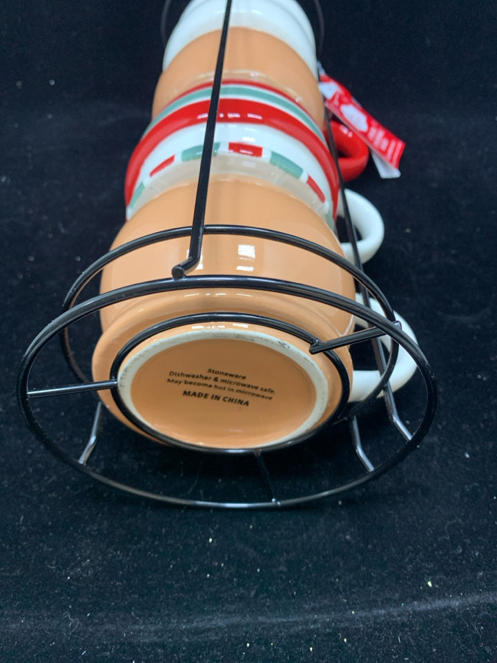 NWT 4 STACKING CHRISTMAS MUGS.