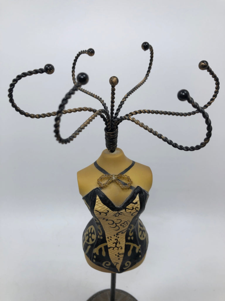 RESIN MANNEQUIN JEWELRY HOLDER W/ORNATE BASE.
