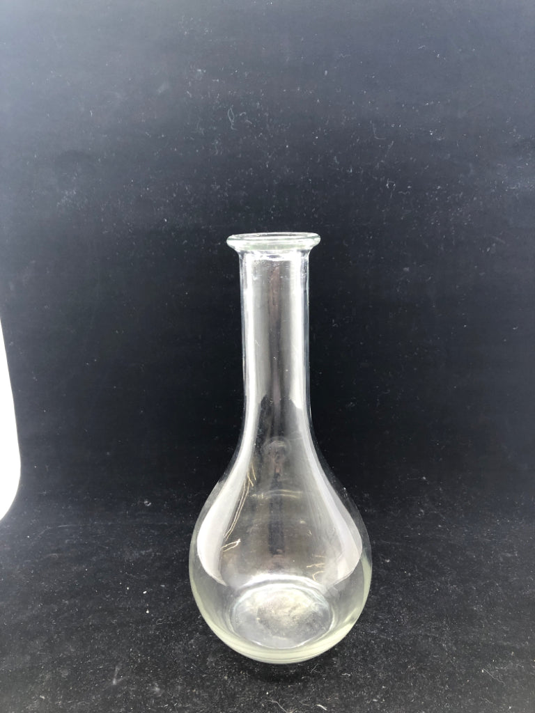 GLASS BOTTLE STYLE VASE.