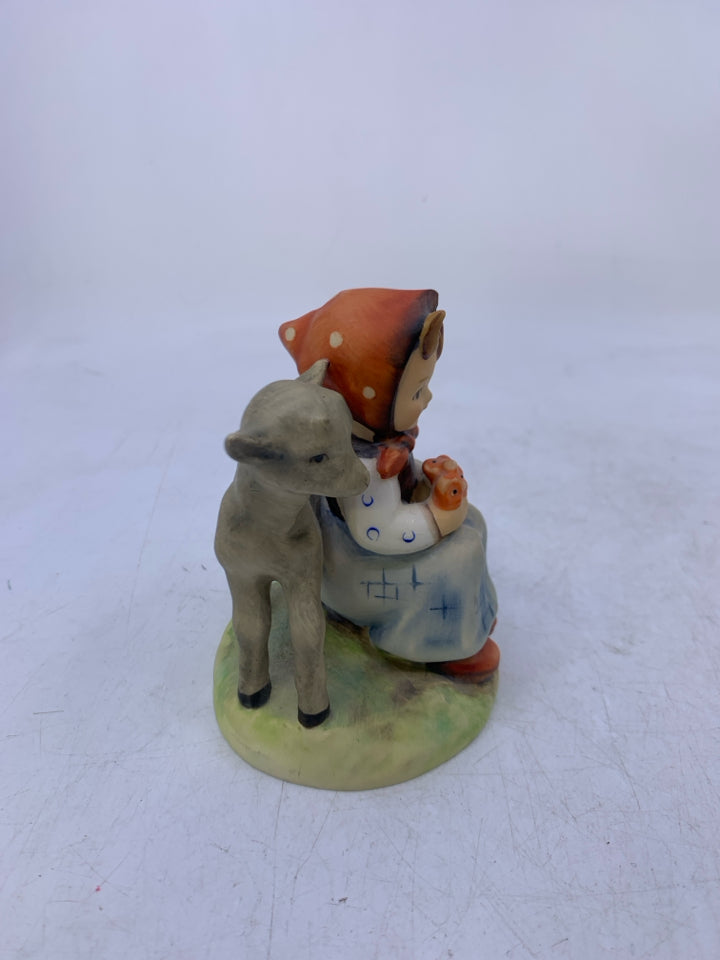 VTG HUMMEL GOOD FRIENDS GIRL W/ LAMB #182 1983.