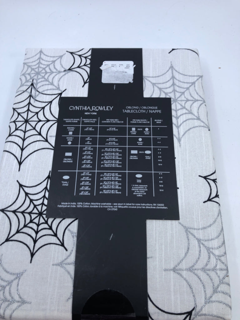 NIP CYNTHIA ROWLEY SPIDER WEB TABLECLOTH.