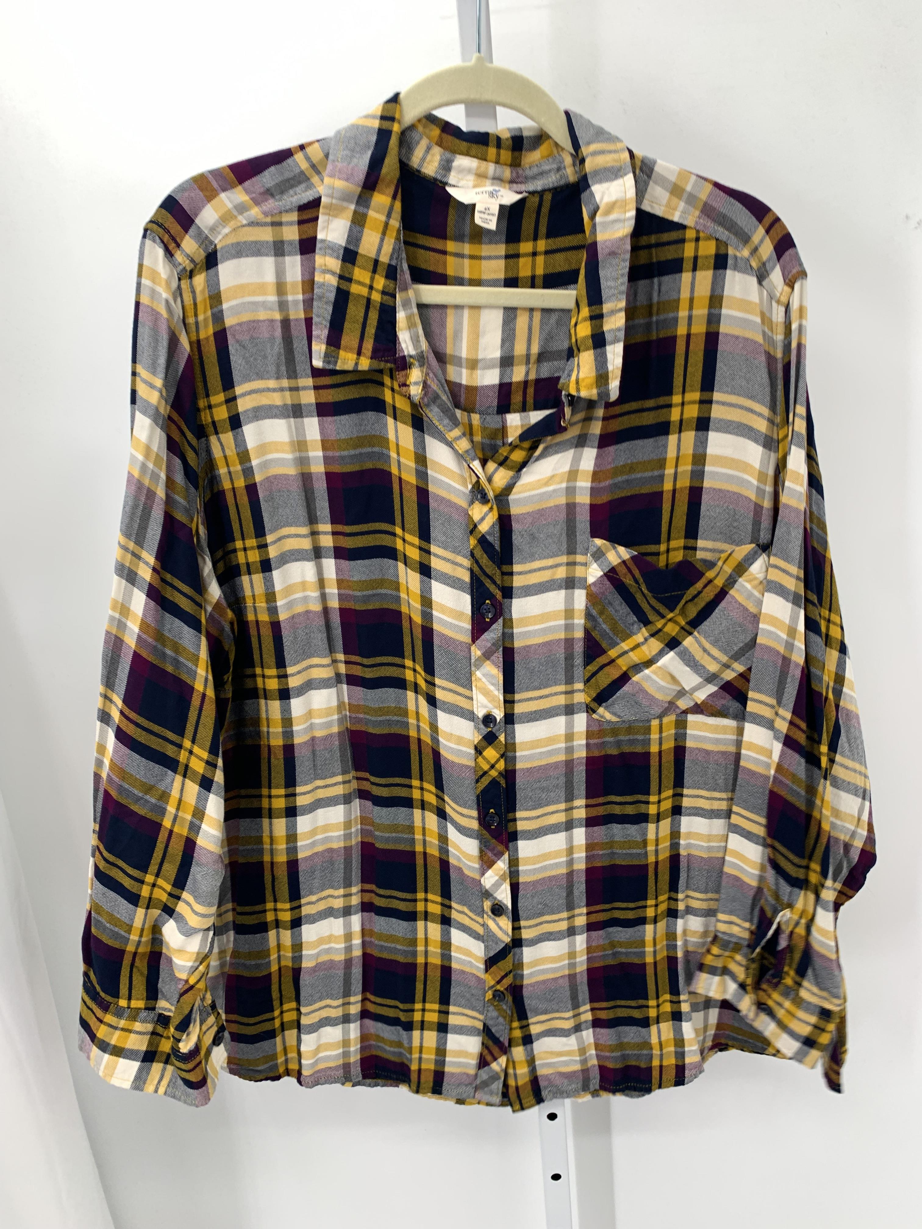 Terra & Sky Size 4X Womens Long Sleeve Shirt