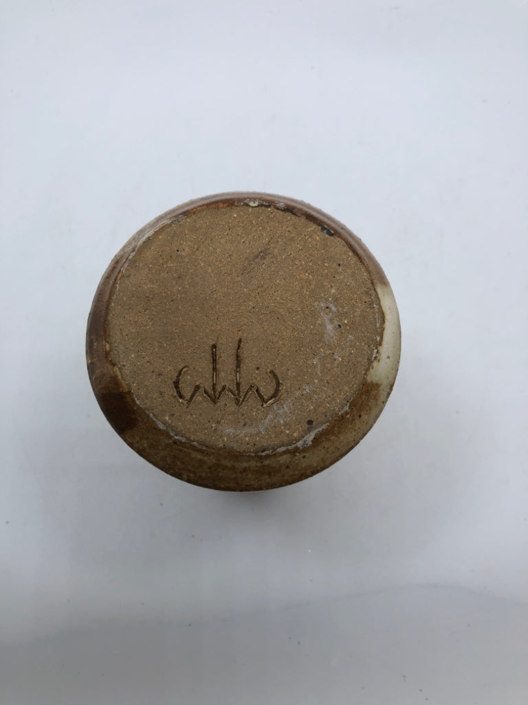 BROWN POTTERY VASE.