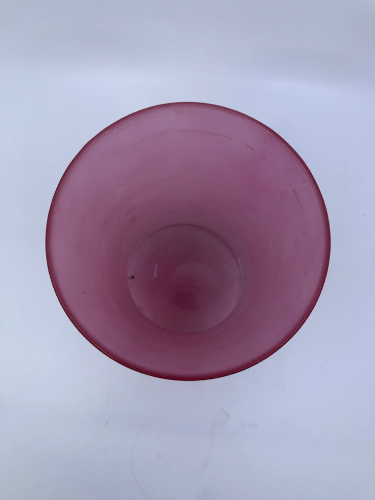 FROSTED PINK VASE.