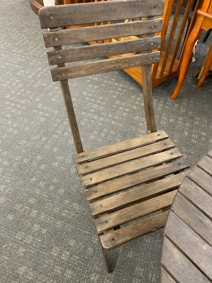FOLDING BISTRO TABLE & 2 CHAIRS SET.