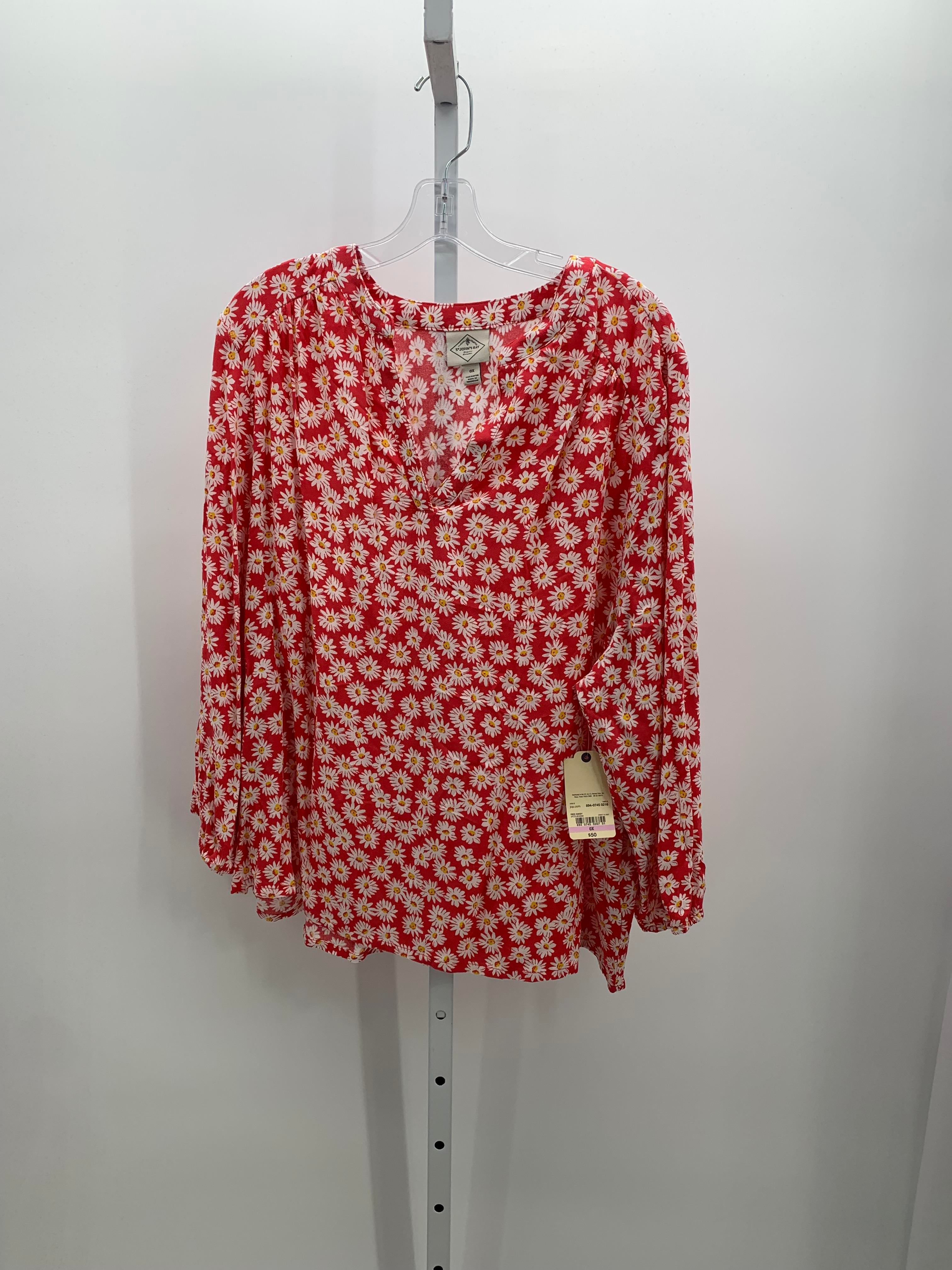 St. Johns Bay Size 0X Womens 3/4 Sleeve Shirt