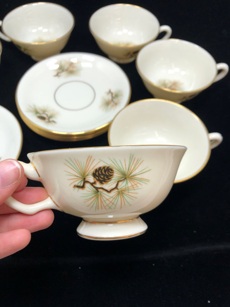32PC PINECONE DISH SET - LENOX - SRV FOR 6.