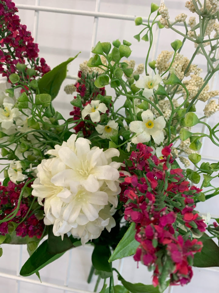 FAUX PINK/WHITE WILDFLOWER BOUQUET.