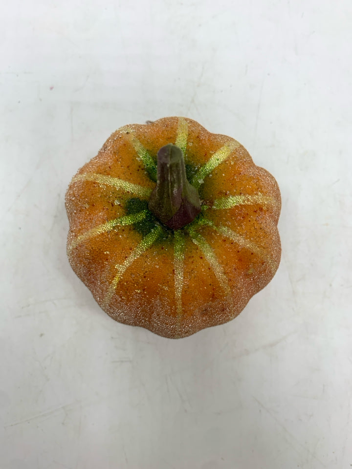 LIGHT ORANGE FUZZY PUMPKIN DECOR.