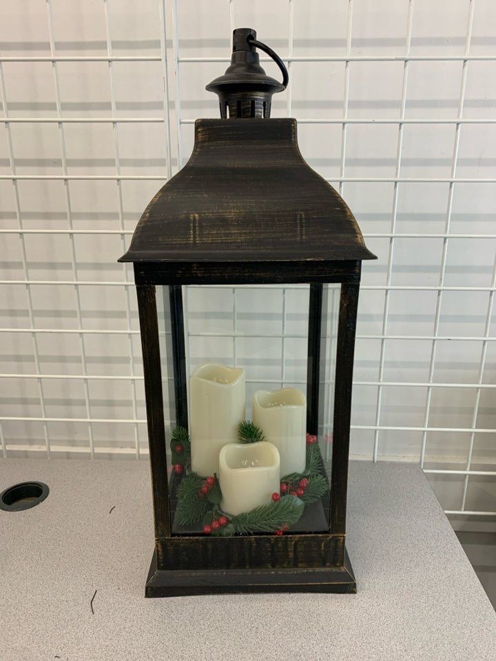LARGE LED CANDLE LANTERN.