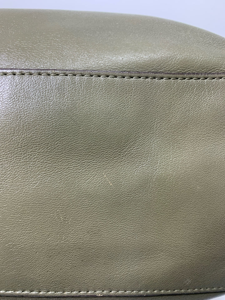 Coach F32325 Edie Shoulder Bag Olive Grey *Signs Of Wear Exterior Bottoms/Hardwa