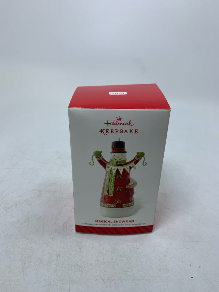 IN BOX MAGICAL SNOWMAN HALLMARK ORNAMENT.
