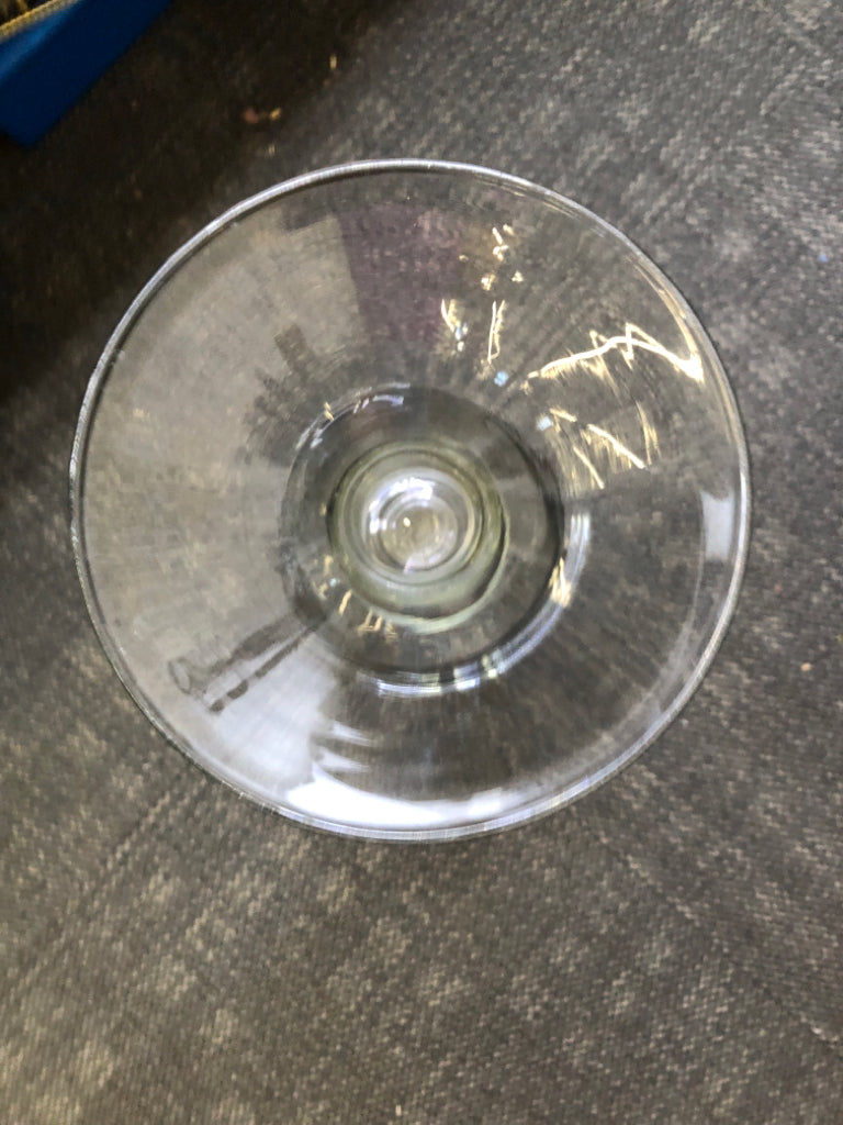 TALL FOOTED GLASS VASE.
