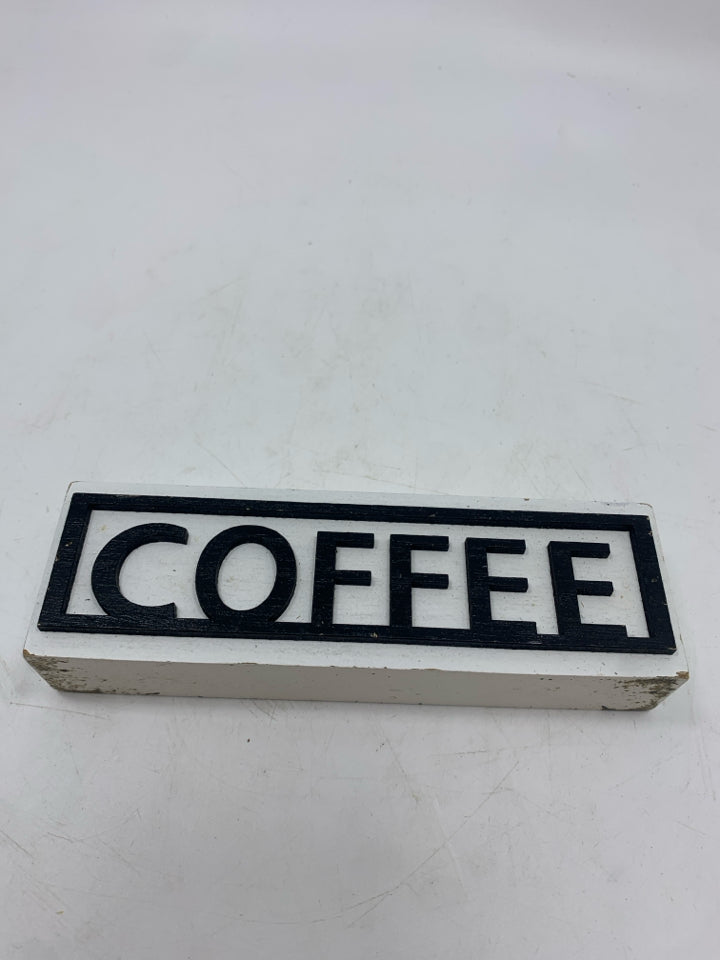 COFFEE WOOD BLOCK SIGN.