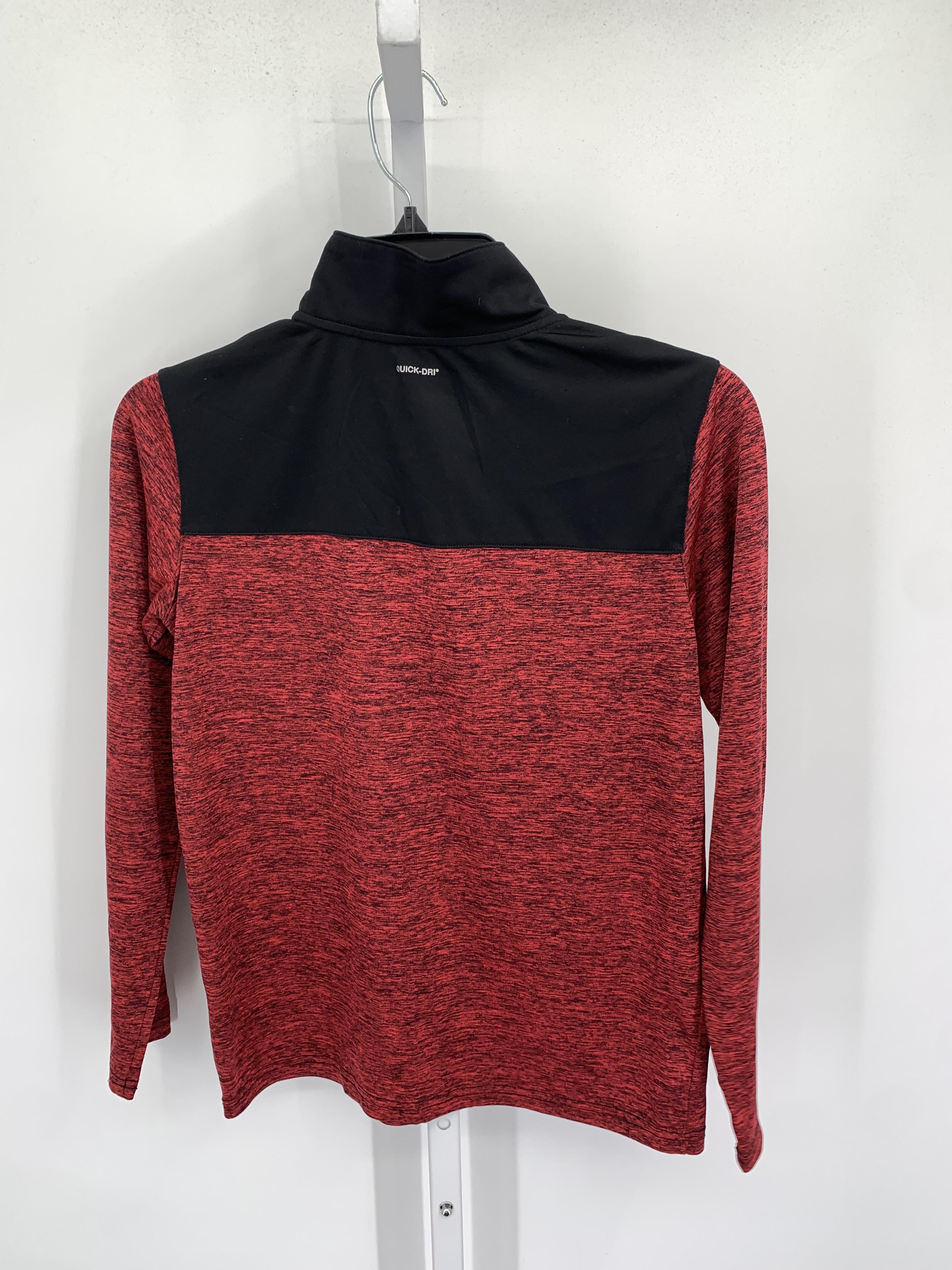 RED PARTIAL ZIP KNIT