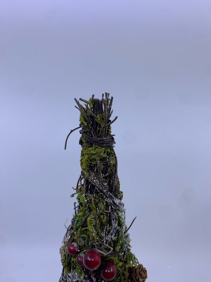 MOSS,TWIG, BERRIES GLITTER TWIG TREE.