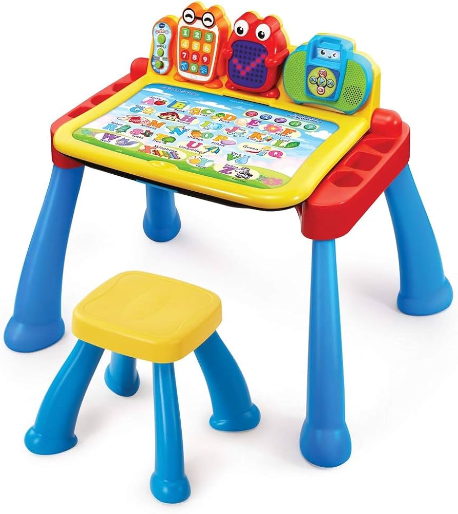 VTech Touch & Learn Deluxe Activity Desk, Three-in-one Desk Easel & Chalkboard