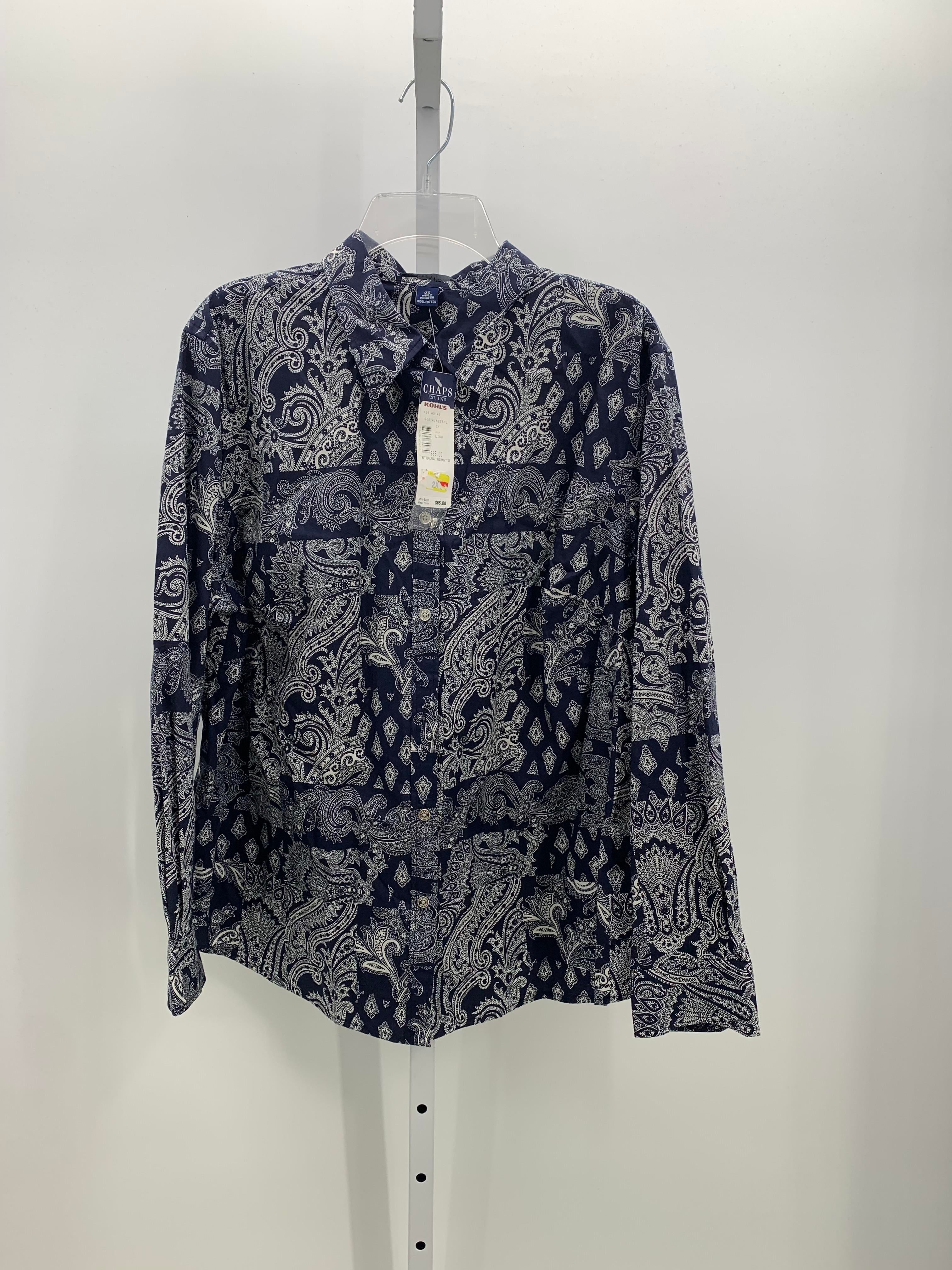 Chaps Size 2X Womens Long Sleeve Shirt