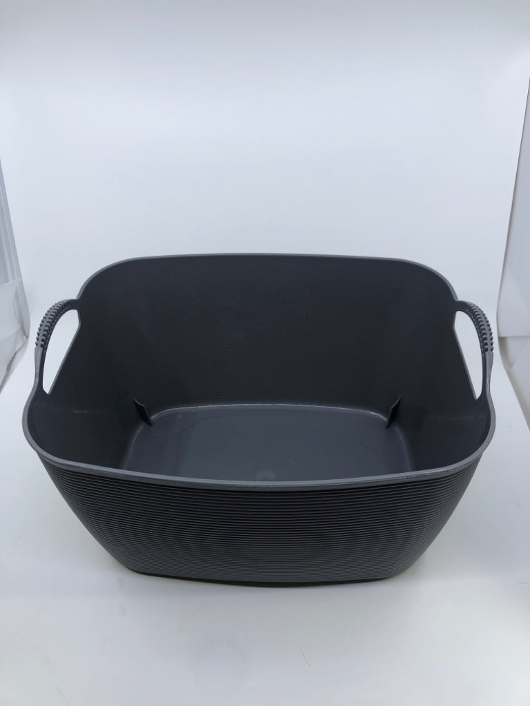 PLASTIC GREY BIN W HANDLES.