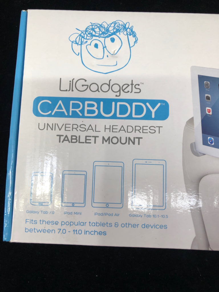 NIB TABLET HEAD REST MOUNT CARBUDDY.