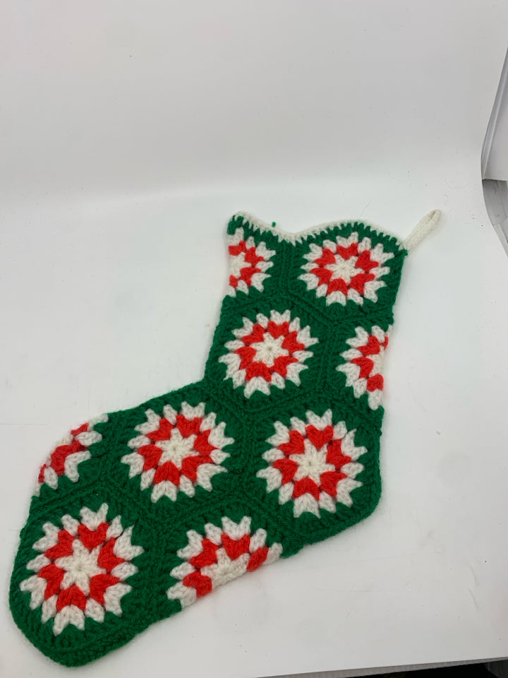 HANDMADE KNIT STOCKING.