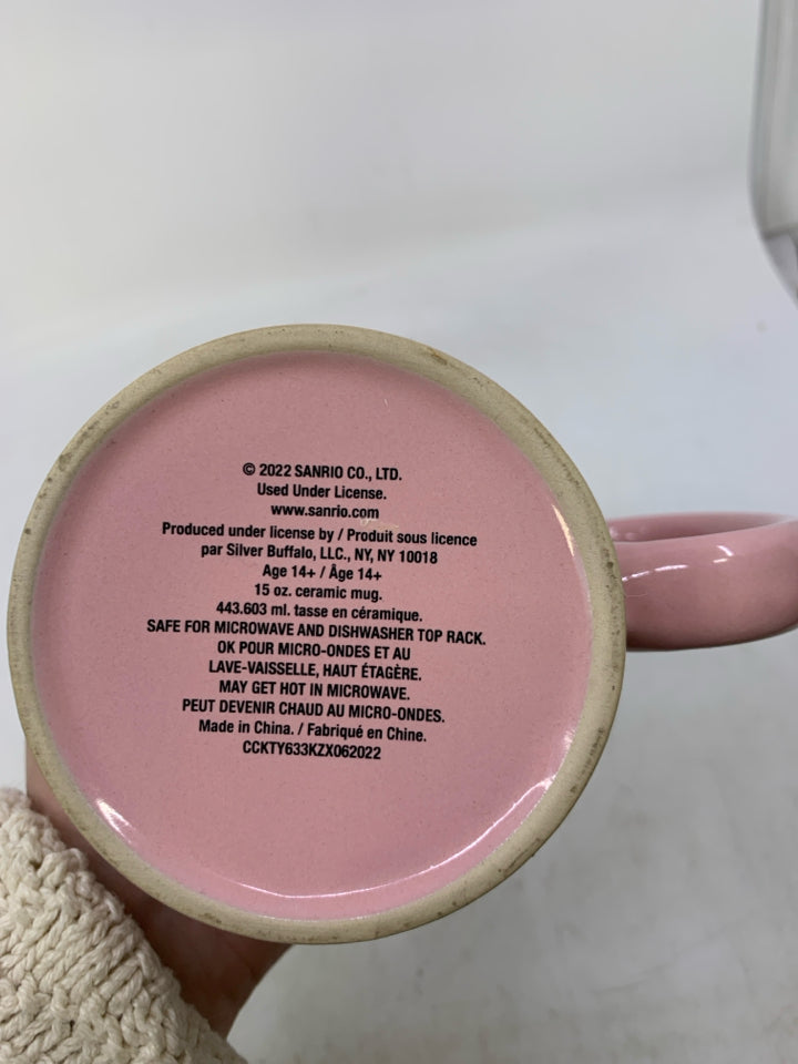 PINK W/ HELLO KITTY FACE MUG.