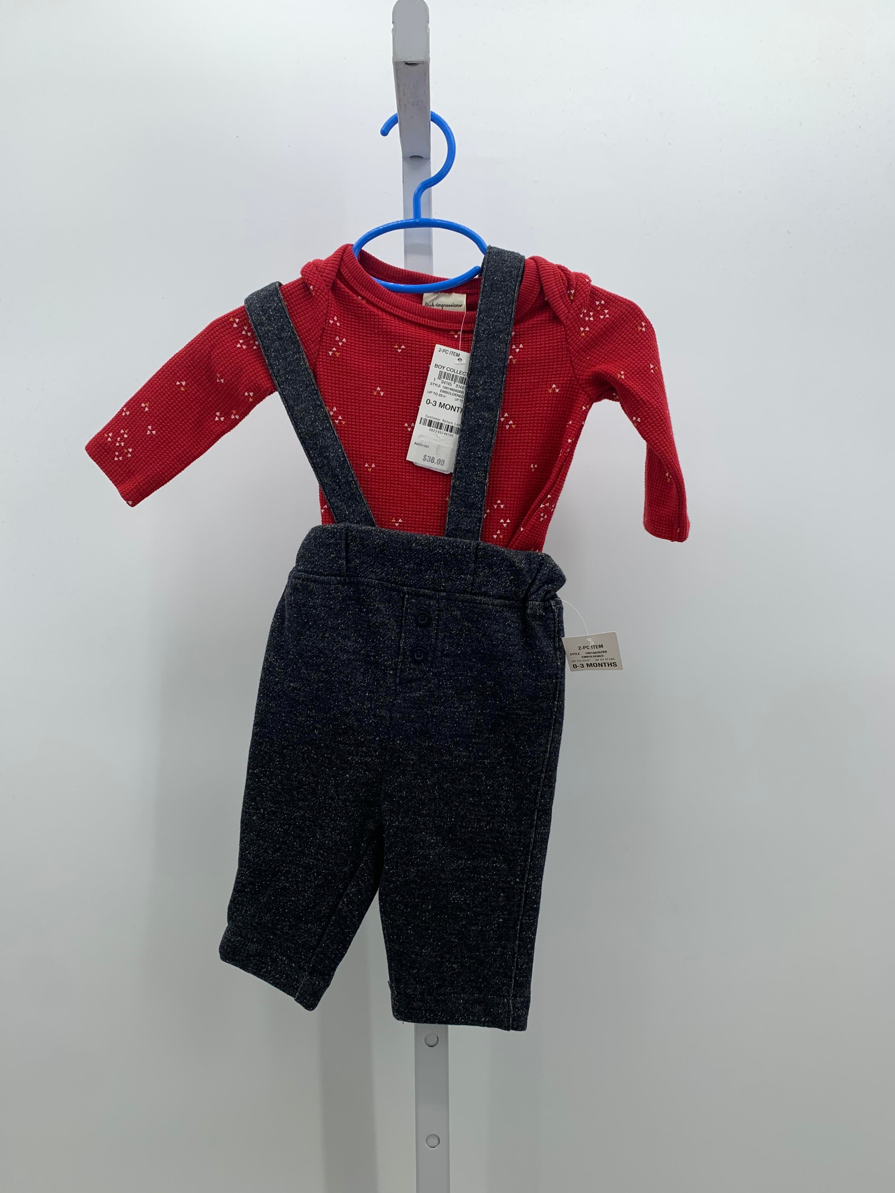 NEW TRIANGLES WAFFLE KNIT SHIRT KNIT PANTS WITH SUSPENDERS
