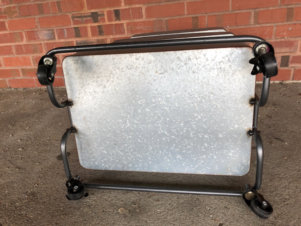 3 TIER GALVANIZED METAL CART.