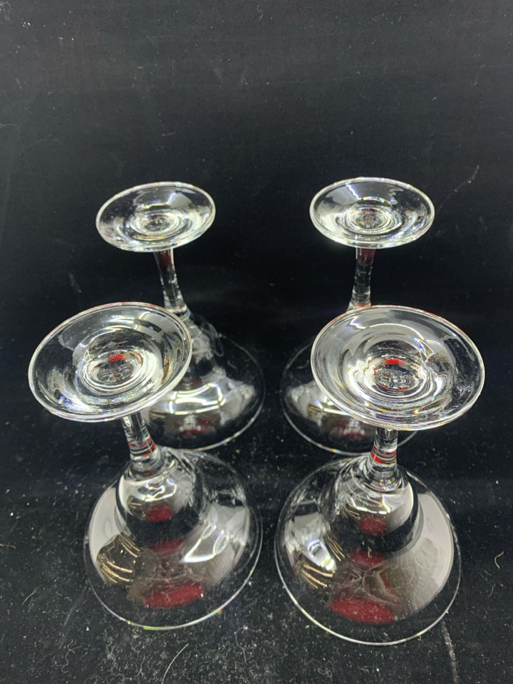 4 SHORT MARGARITA GLASSES.