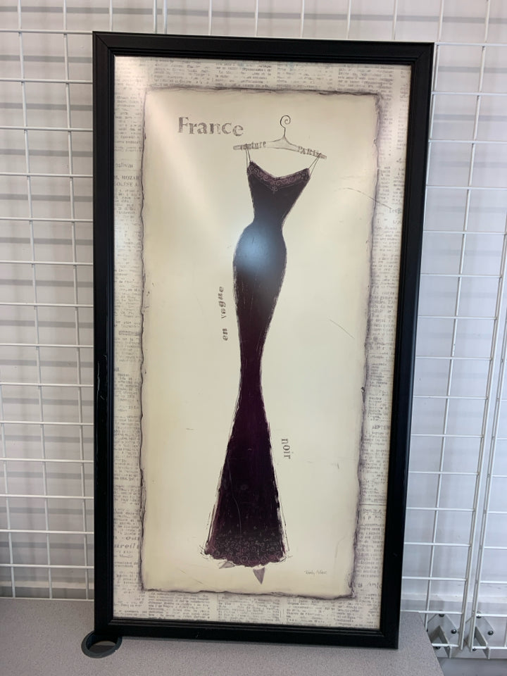 LG FRANCE DRESS FRAMED PRINT.