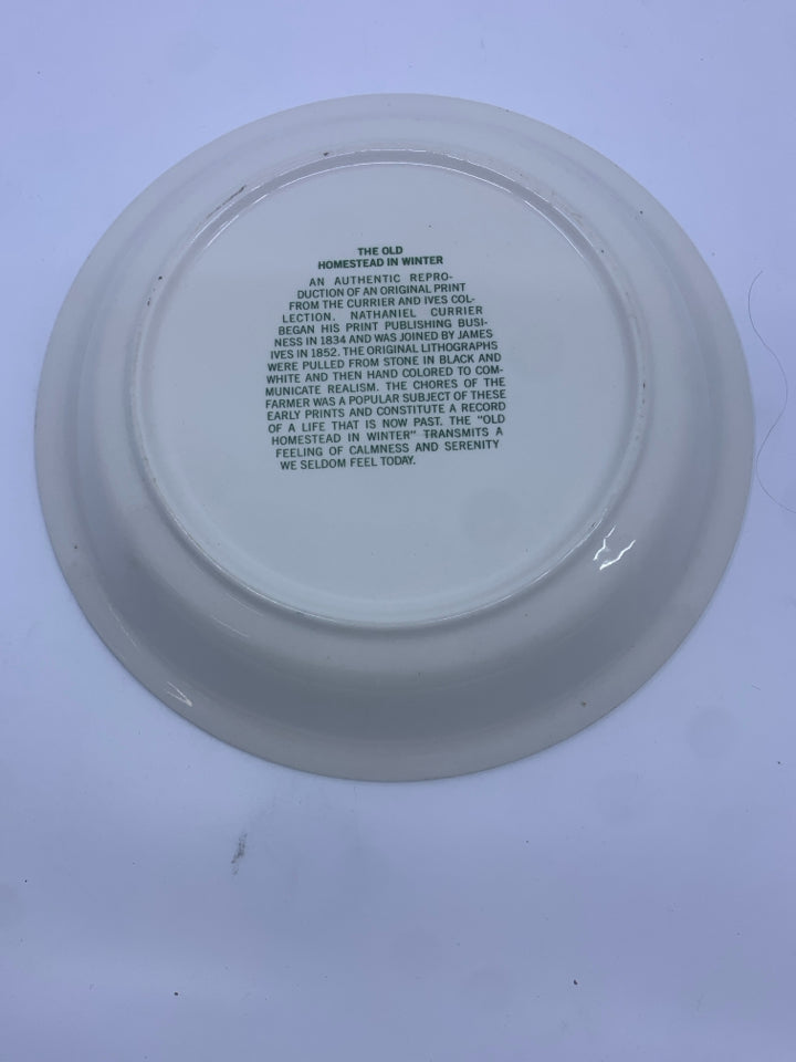 VTG GREEN THE OLD HOMESTEAD PIE PLATE.