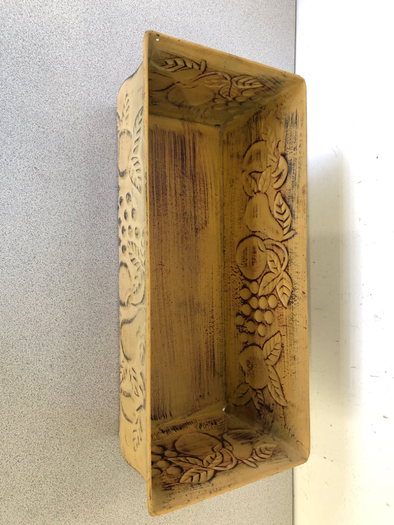 EMBOSSED FRUIT METAL PLANTER.