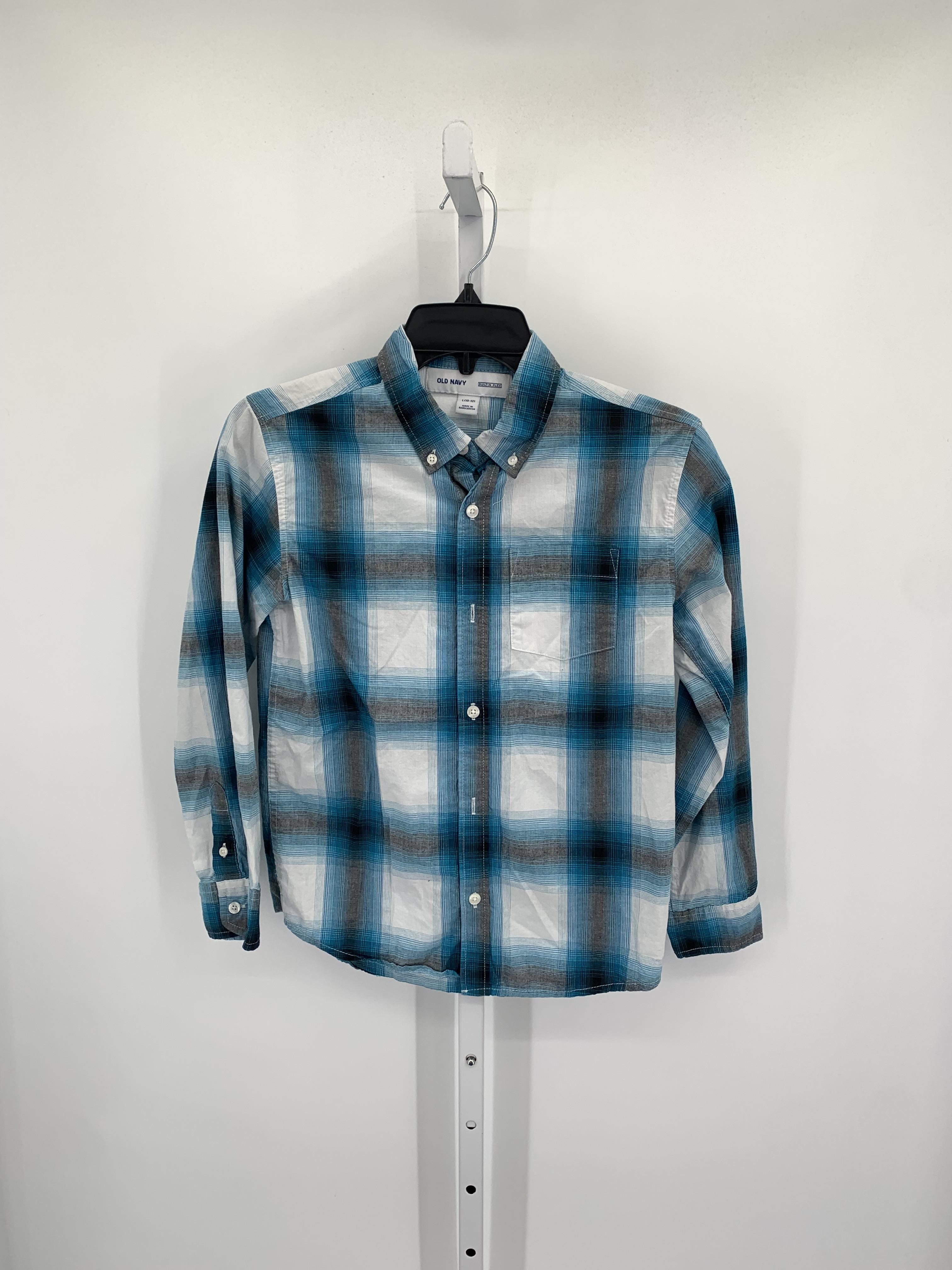 WHITE GREY PLAID BUTTON DOWN