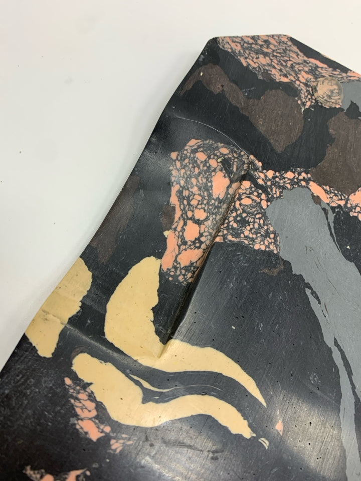 HEAVY POLYMER BLACK SWIRL CHEESE BOARD.