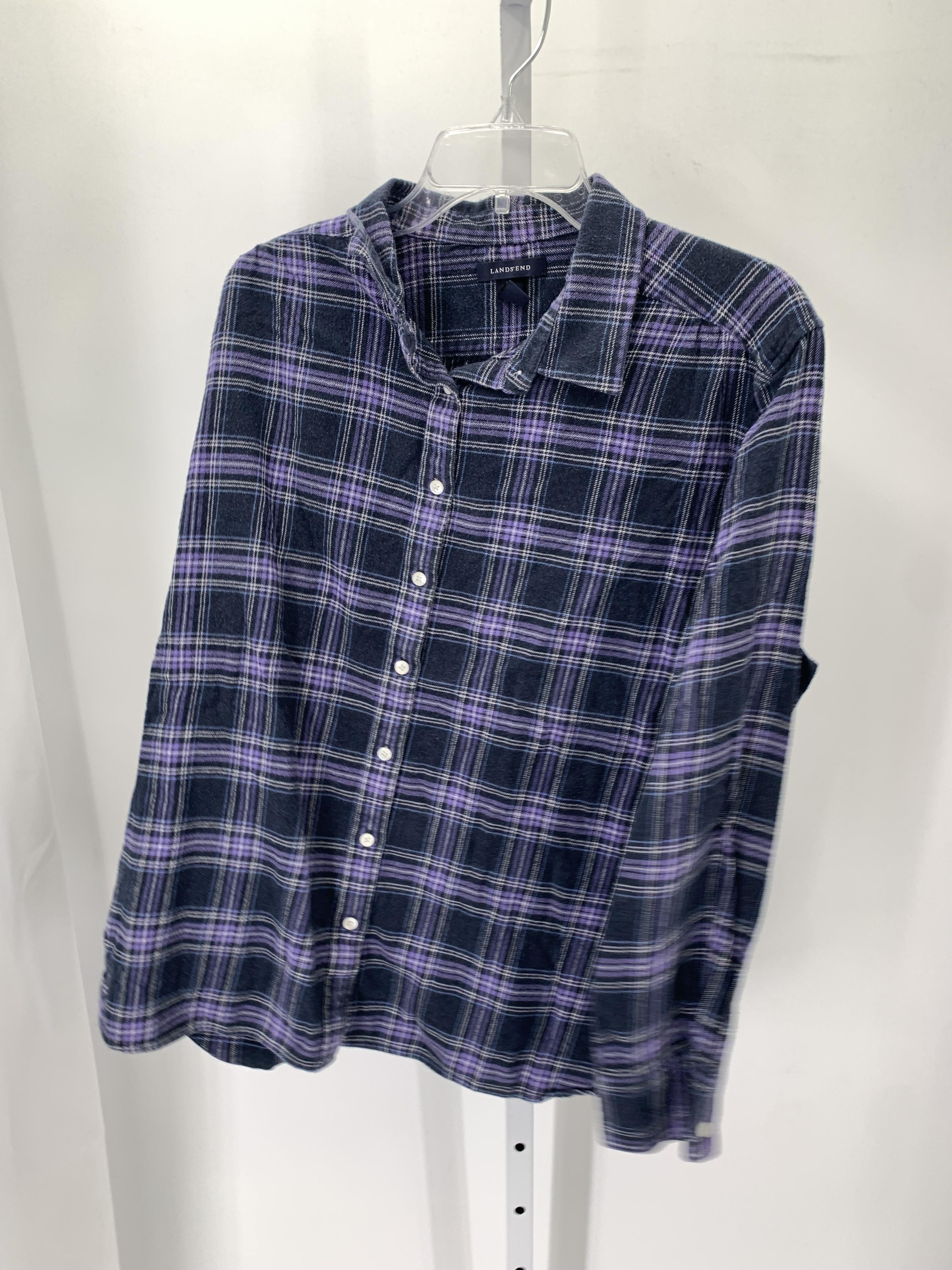 Lands End Size Extra Large Misses Long Sleeve Shirt