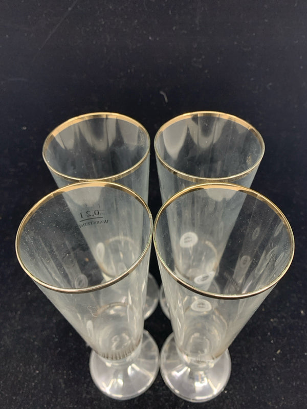 4 WARSTEINER BEER GLASSES.