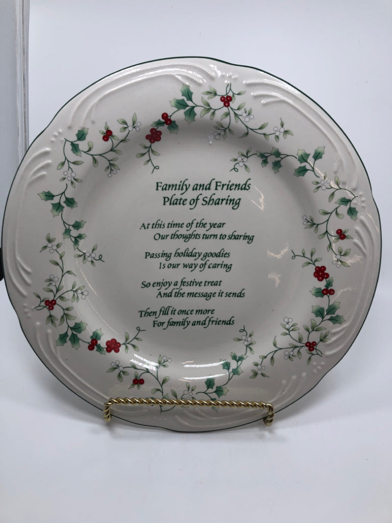 FAMILY AND FRIENDS SHARING PLATE PFALTZGRAFF.