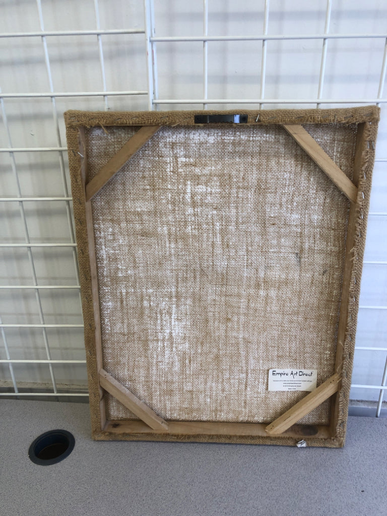 BURLAP CHANDELIER WALL HANGING.