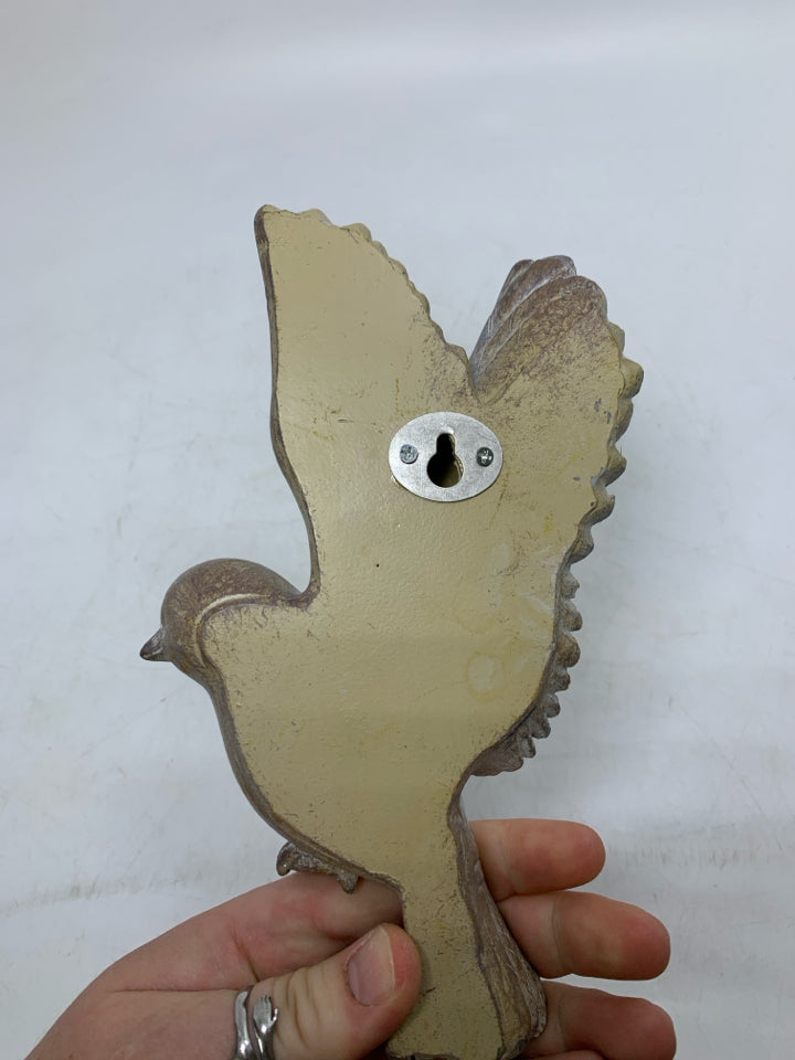 DISTRESSED RESIN FLYING BIRD.