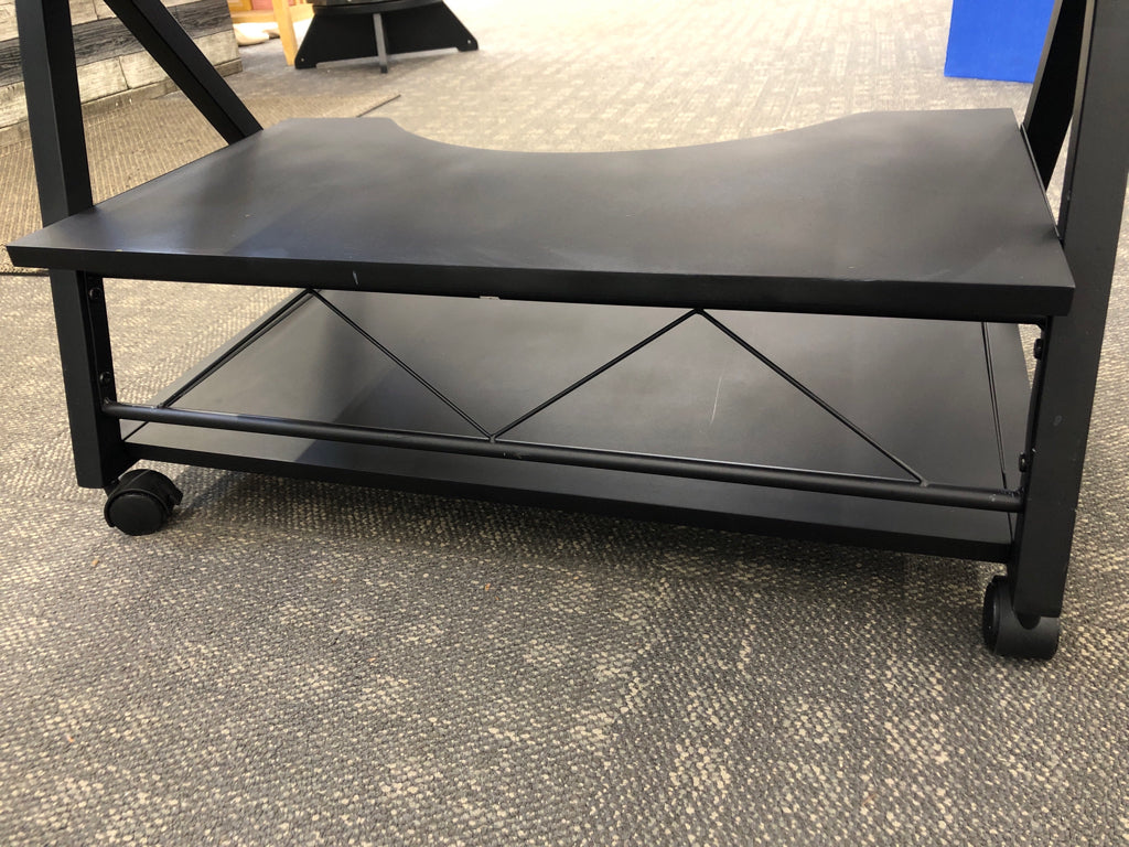 SM MATTE BLACK DESK ON WHEELS.