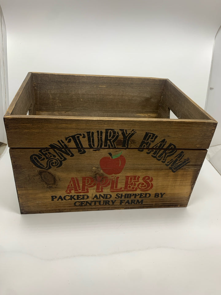 CENTURY FARM WOOD APPLE CRATE.