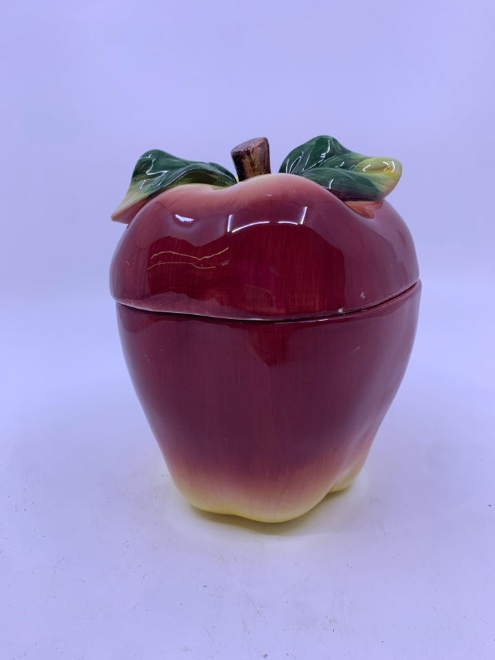 VTG SMALL APPLE CERAMIC JAR.