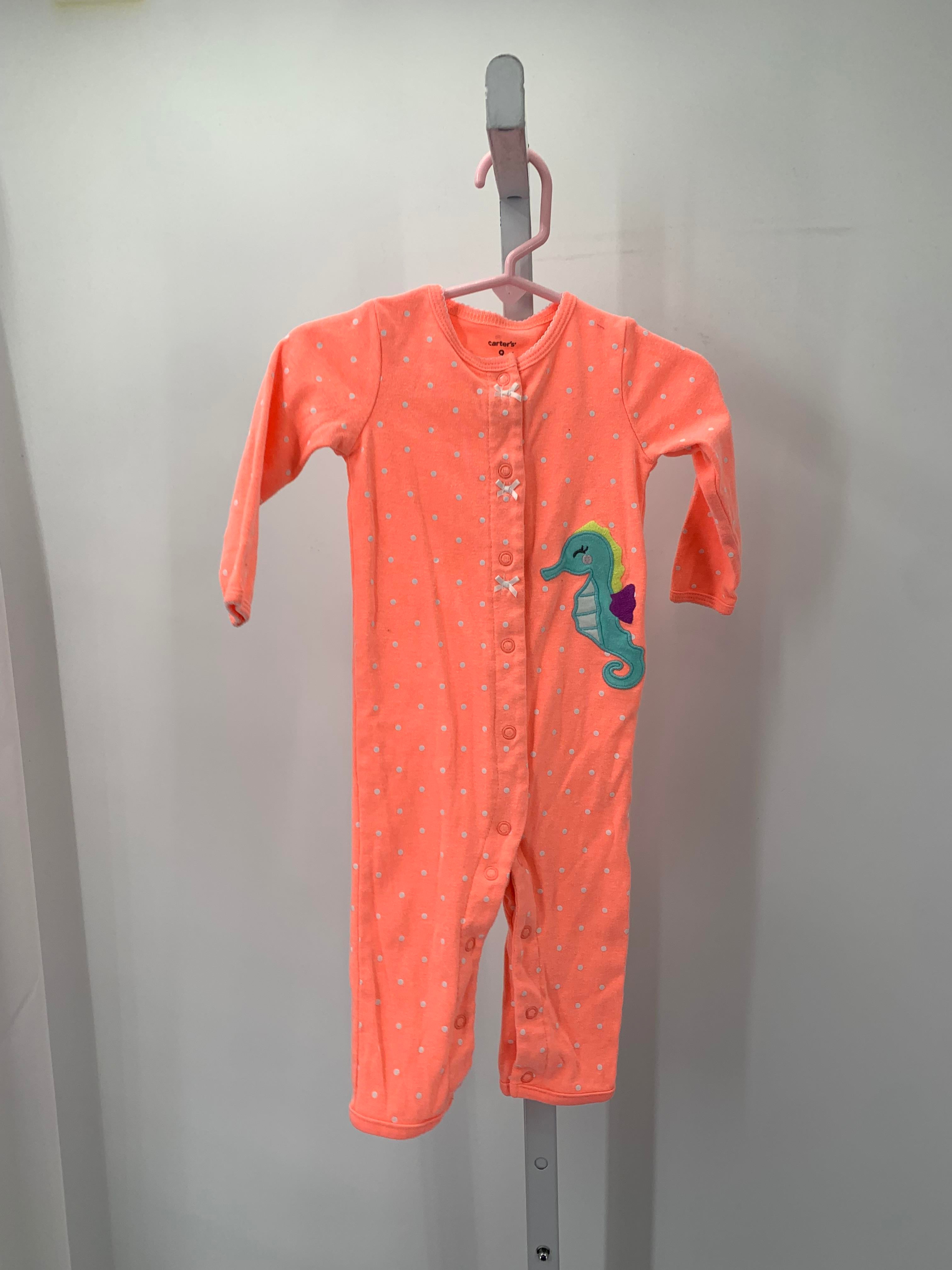 Carters Size 9 Months Girls Long Slv. Romper