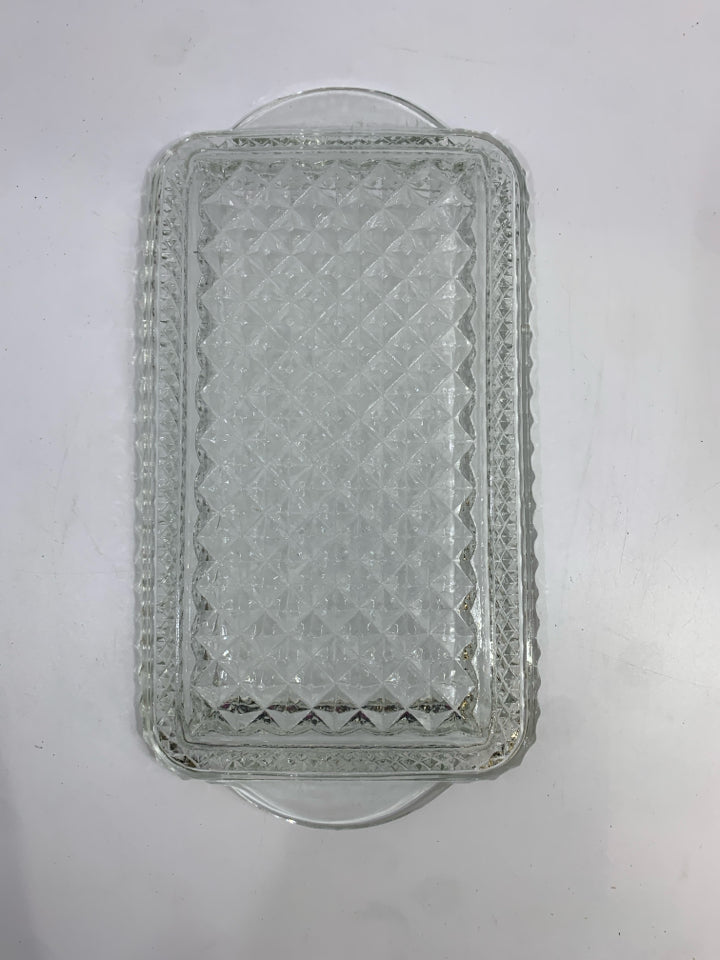 TEXTURED GLASS TRAY.