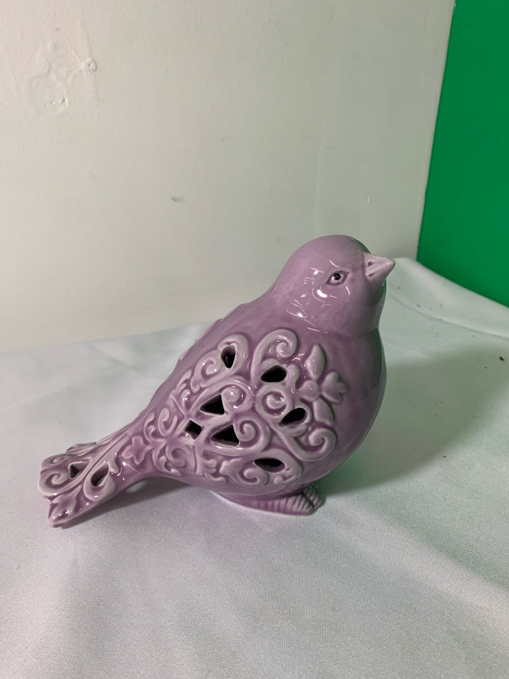 PURPLE CERAMIC POTPOURRI BIRD.