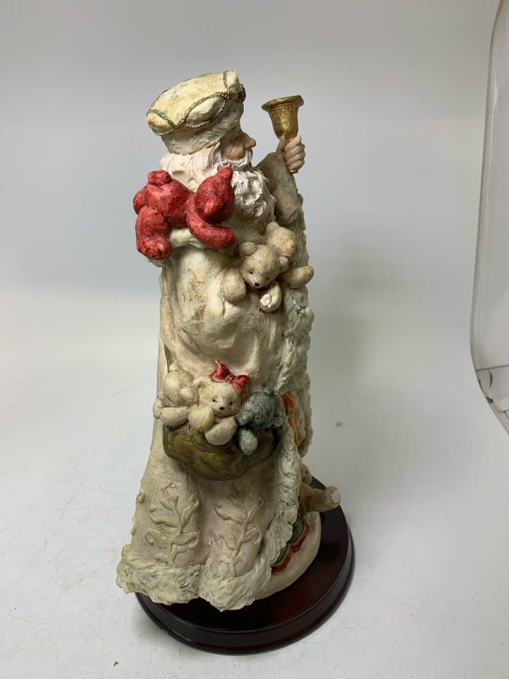 LARGE RESIN SANTA HOLDING TEDDY BAEARS ST NICHOLAS & ME.