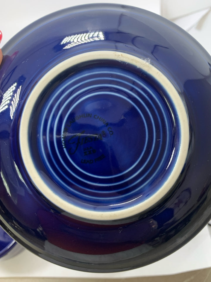 8PC COBALT BLUE TEA CUPS 4 MUGS & 4 SAUCERS.