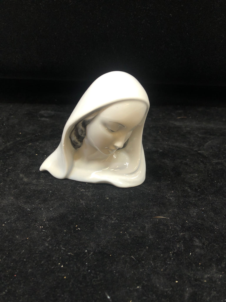 CERAMIC BLUE TINTED WOMANS HEAD.