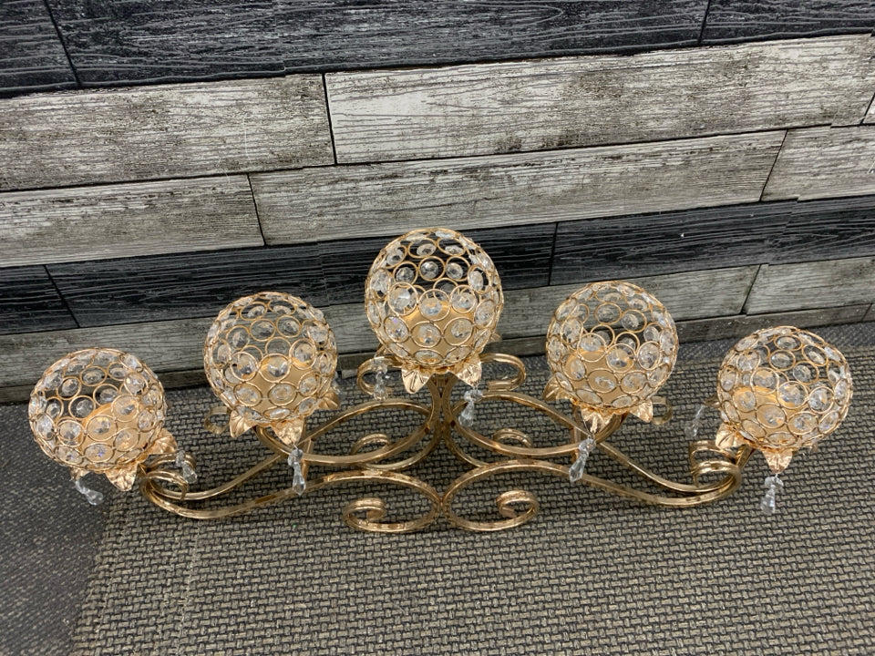 ROSE GOLD 5 SECTION VOTIVE HOLDER.