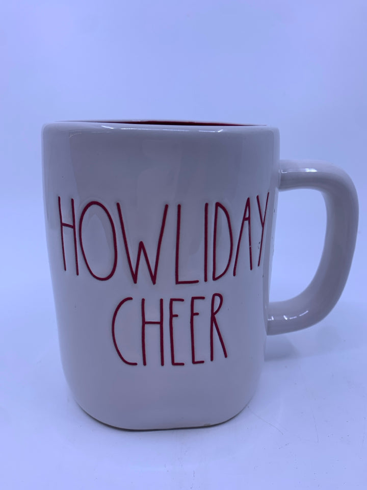 RAE DUNN HOWLIDAY CHEER MUG.